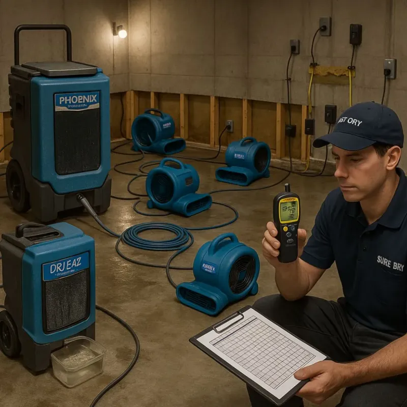 Structural Drying and Dehumidification process in Topton, PA